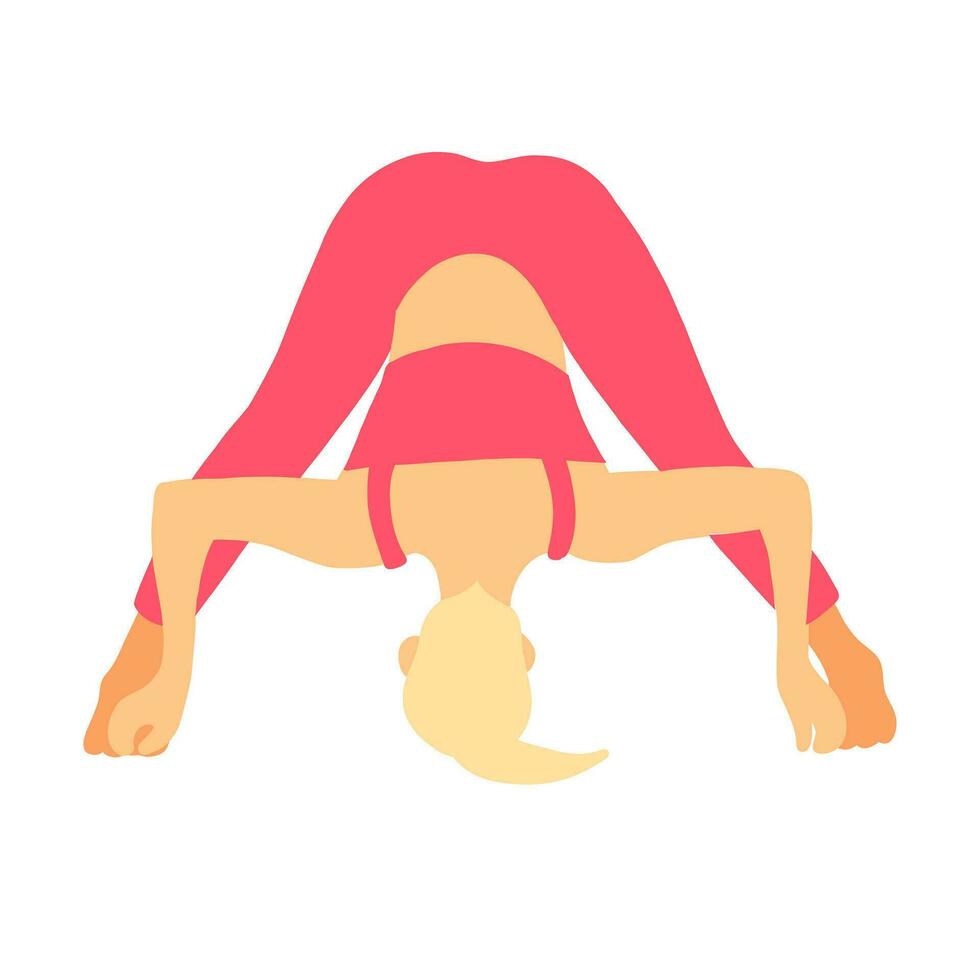 yoga houding dame in tekenfilm stijl vector