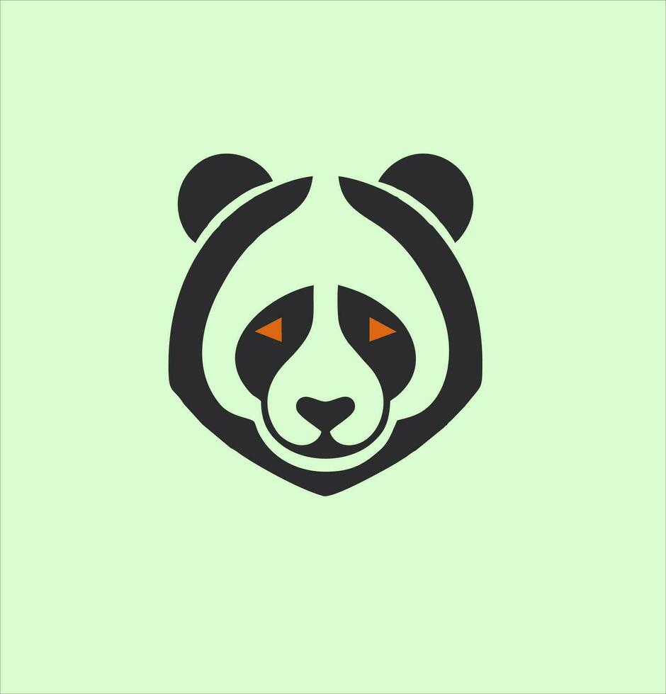 schattig panda hoofd minimalistisch logo ontwerp vector