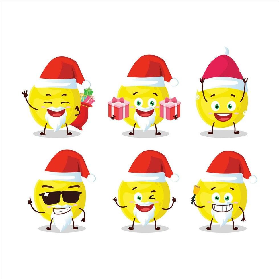 de kerstman claus emoticons met geel kers tekenfilm karakter vector