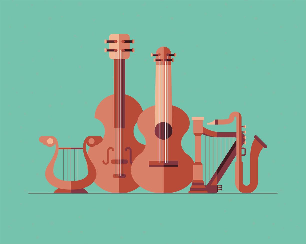 muziekinstrumenten symbool bundel vector ontwerp