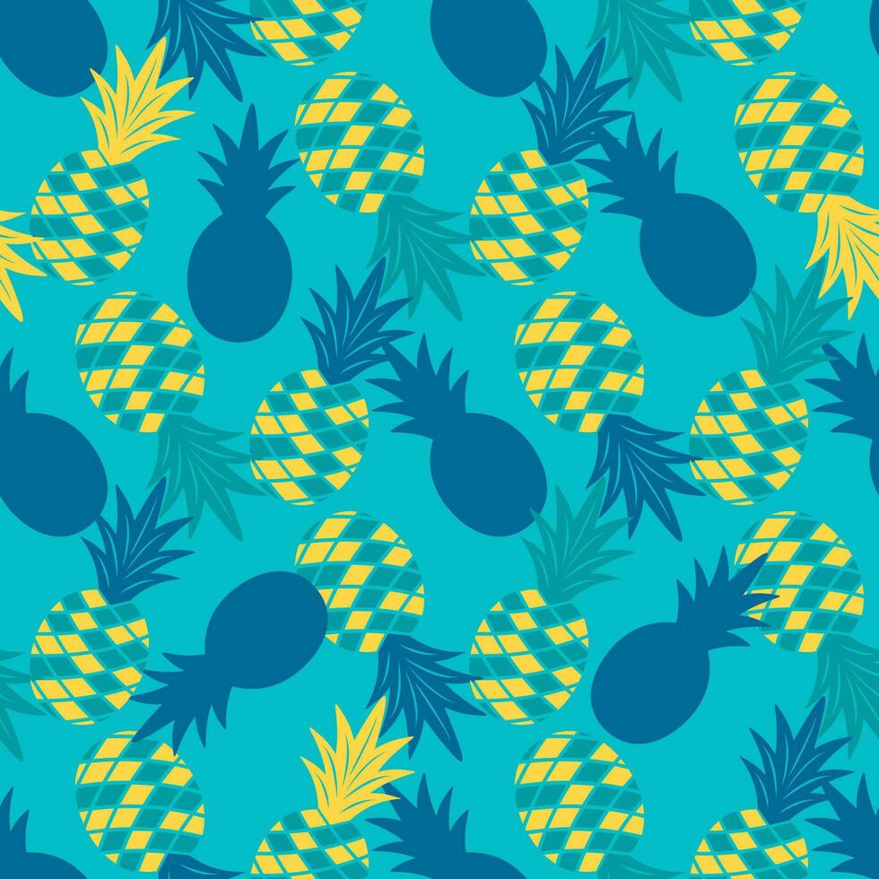 helder kleurrijk afdrukken met ananas naadloos. ideaal voor zomer kleren en badmode vector