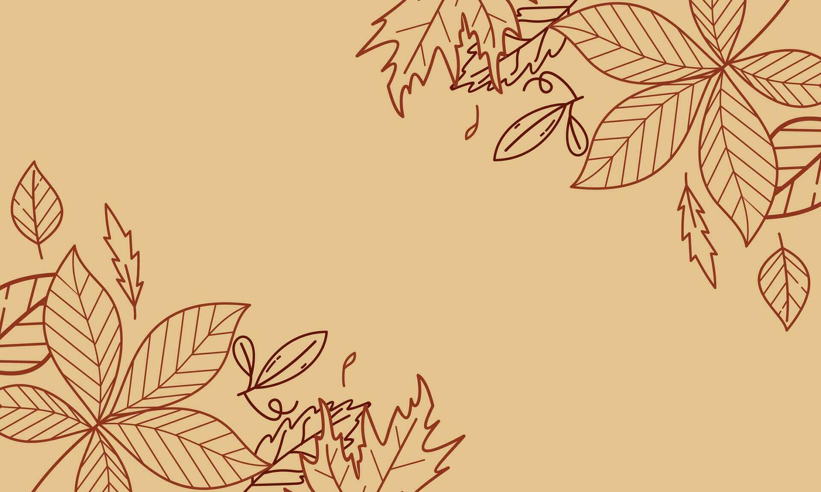hand- getrokken herfst bladeren achtergrond logo vector
