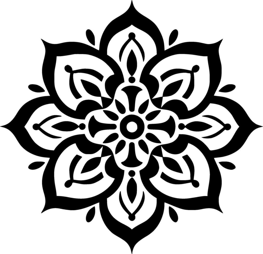 mandala - zwart en wit geïsoleerd icoon - vector illustratie