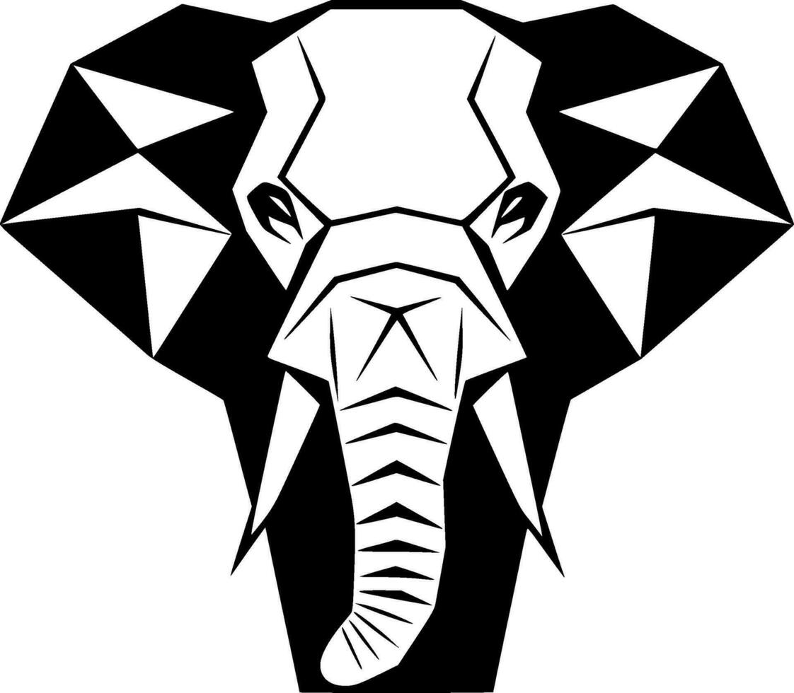 olifant, zwart en wit vector illustratie