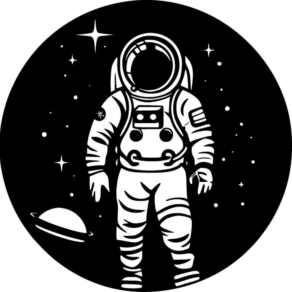 astronaut, minimalistische en gemakkelijk silhouet - vector illustratie