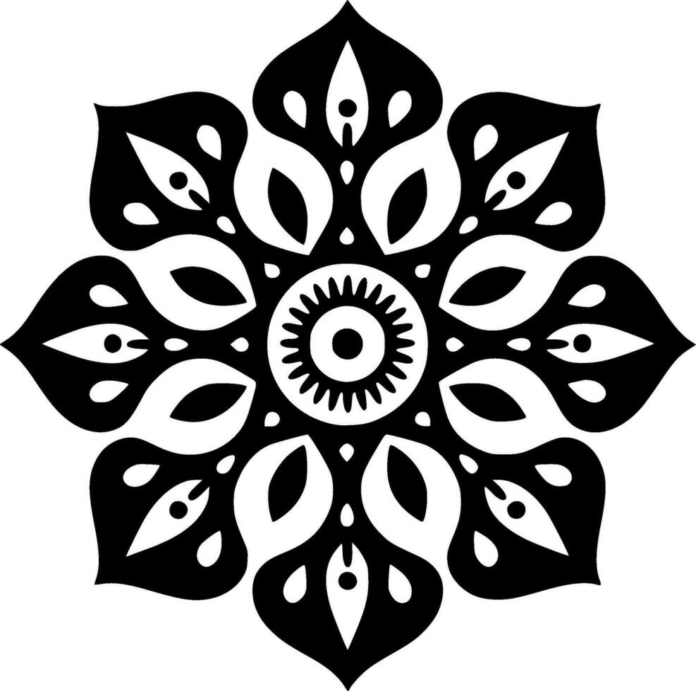 mandala, minimalistische en gemakkelijk silhouet - vector illustratie