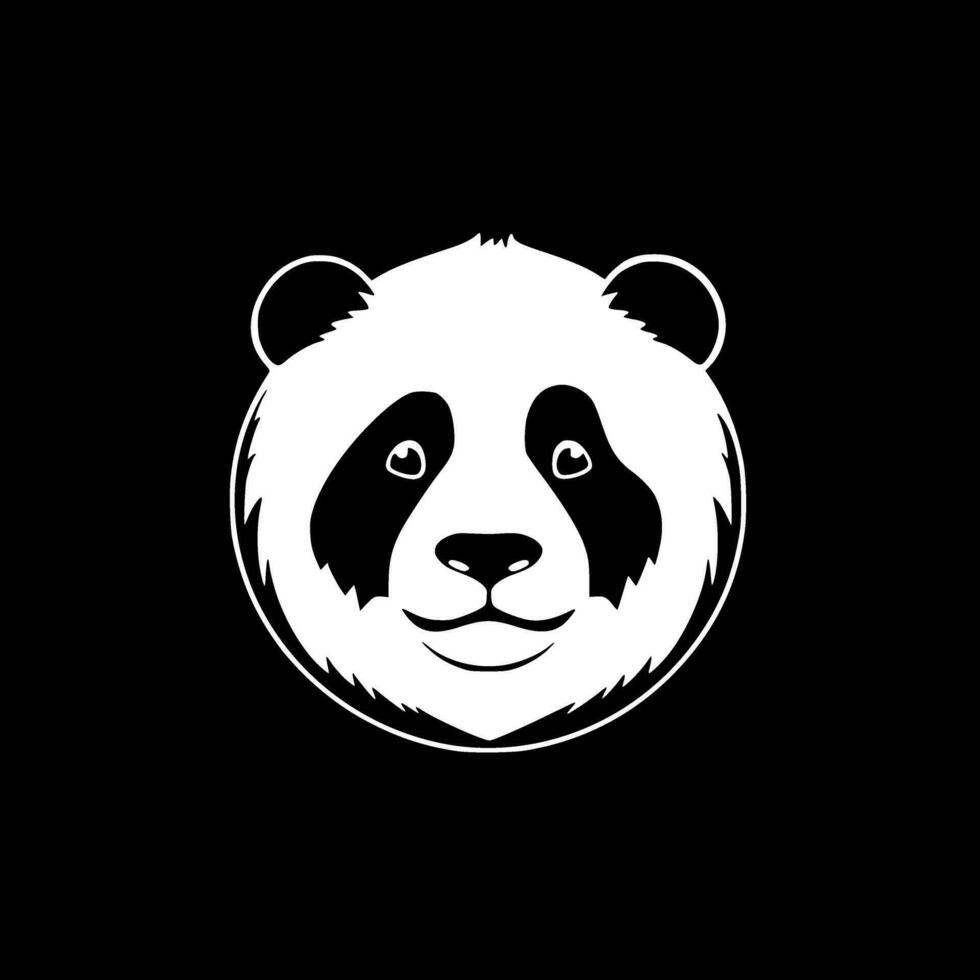 panda, zwart en wit vector illustratie