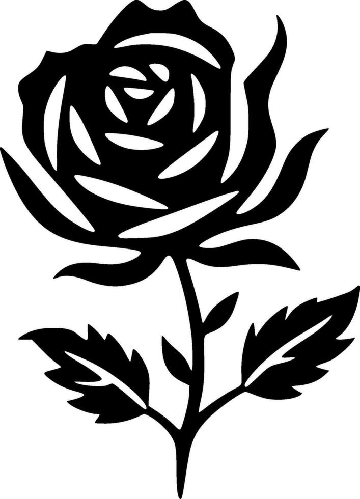 bloem, zwart en wit vector illustratie