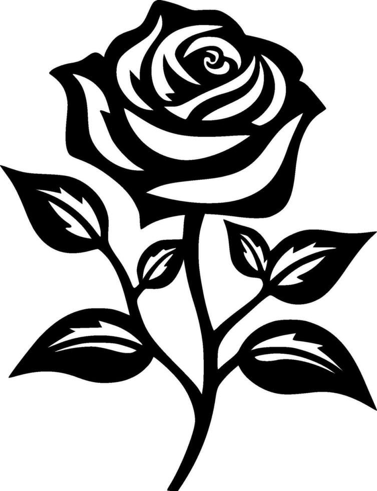 rozen, zwart en wit vector illustratie