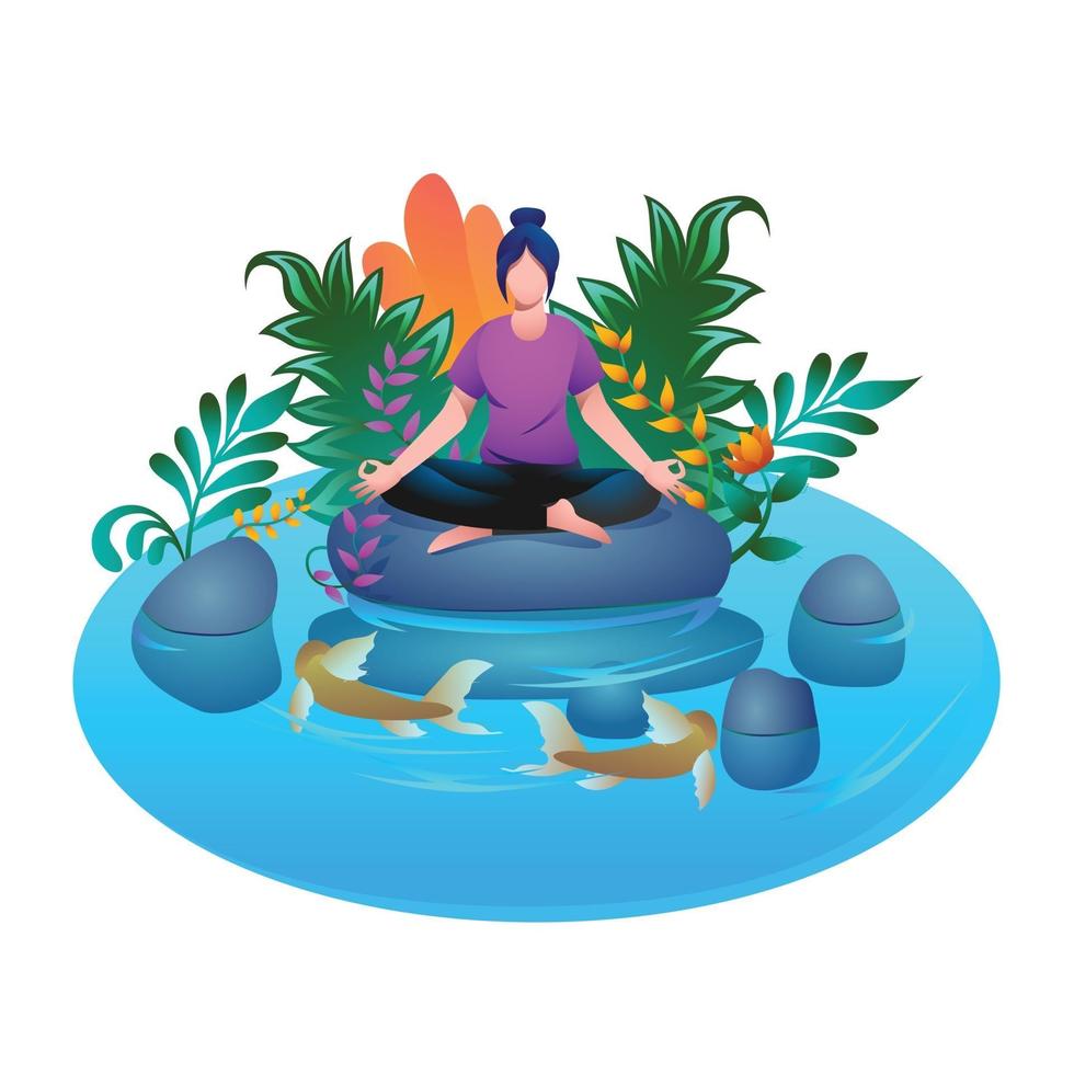 yoga ontspanning illustratie concept vector