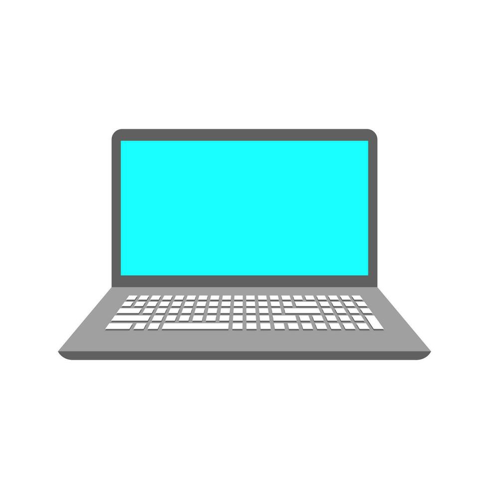 vlak blauw scherm laptop vector illustratie