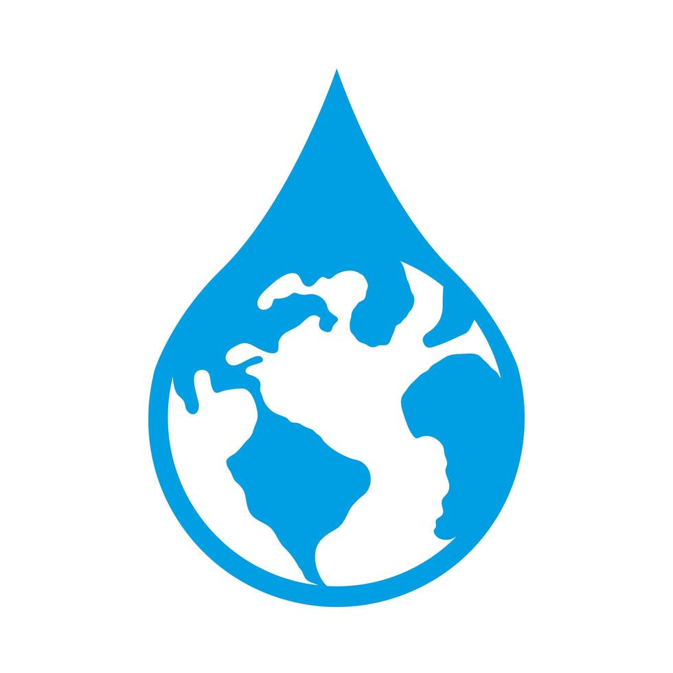 aarde planeet in waterdruppel vector