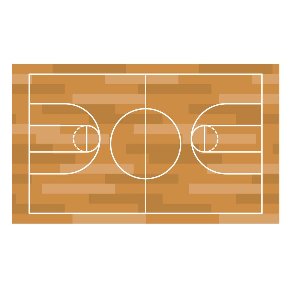 basketbal sportveld scène icoon vector