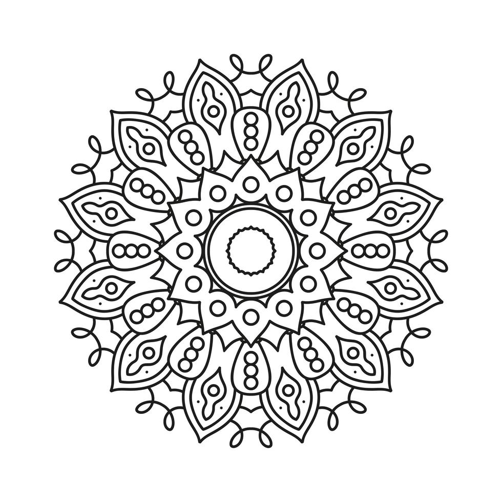 decoratief bloemen monochroom mandala etniciteit artistiek icoon vector