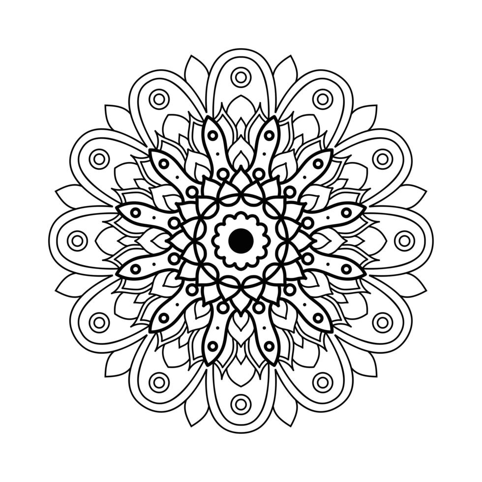 decoratief bloemen monochroom mandala etniciteit artistiek icoon vector