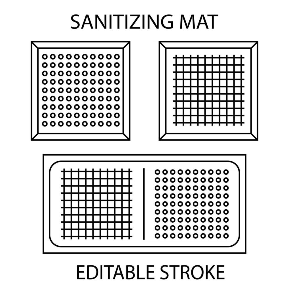 desinfecterende mat. ontsmettingsmat. antibacteriële instapdeken. desinfecterend tapijt voor schoenen. steriel oppervlak. twee-zone mat voor desinfectie in schoenen. bewerkbare streek. vector