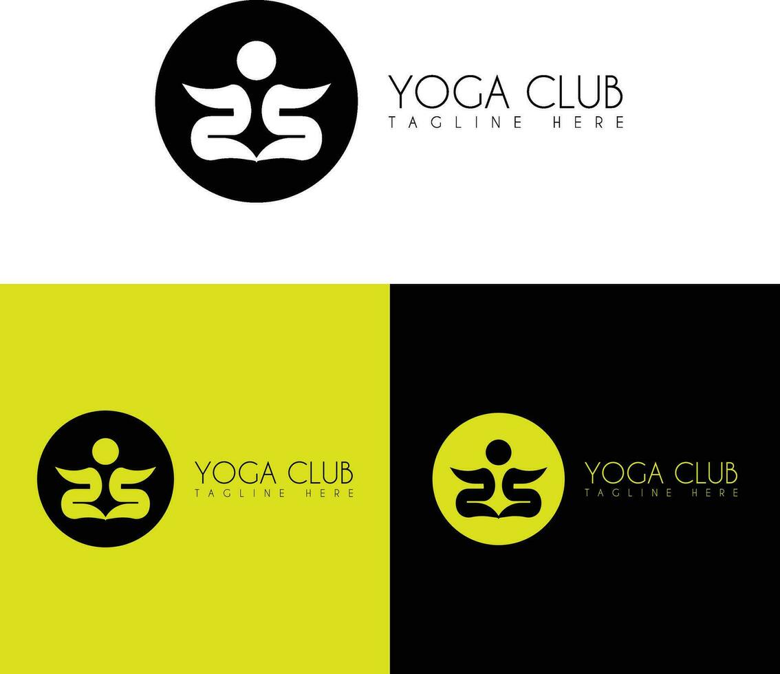 yoga club logo ontwerp, zen en meditatie logo's, yoga studio logo vector