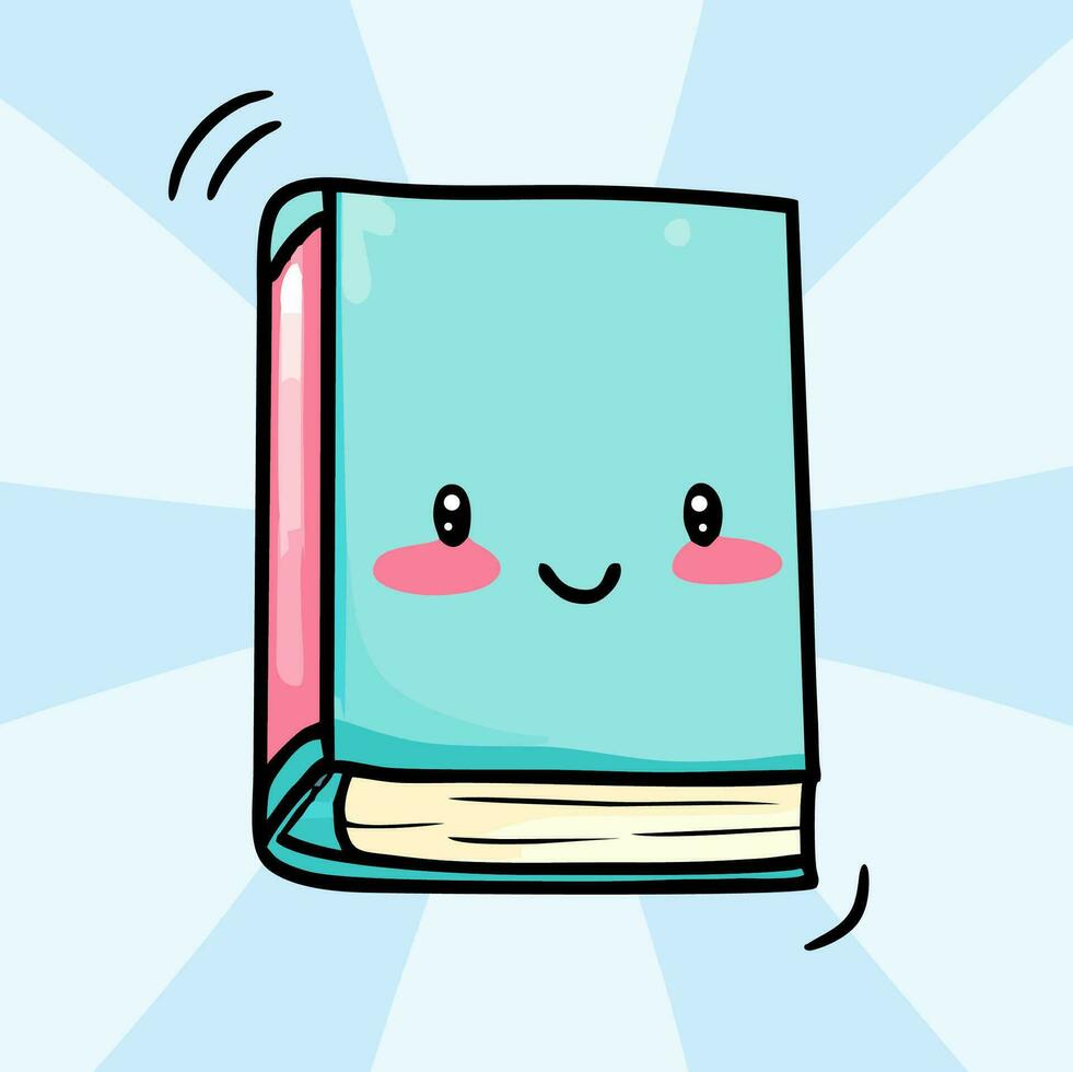 kawaii stijl tekening van een schattig boek vector