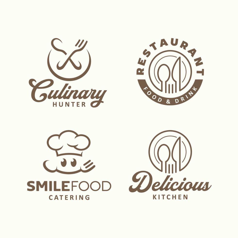 restaurant, voedsel, culinair, chef, catering logo ontwerp sjabloon set. vector