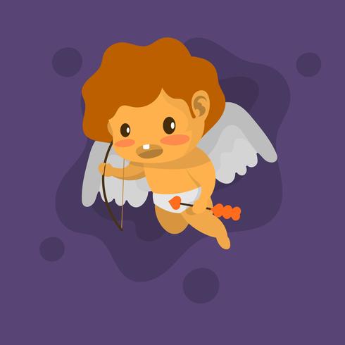 Flat schattig Cupid vectorillustratie vector