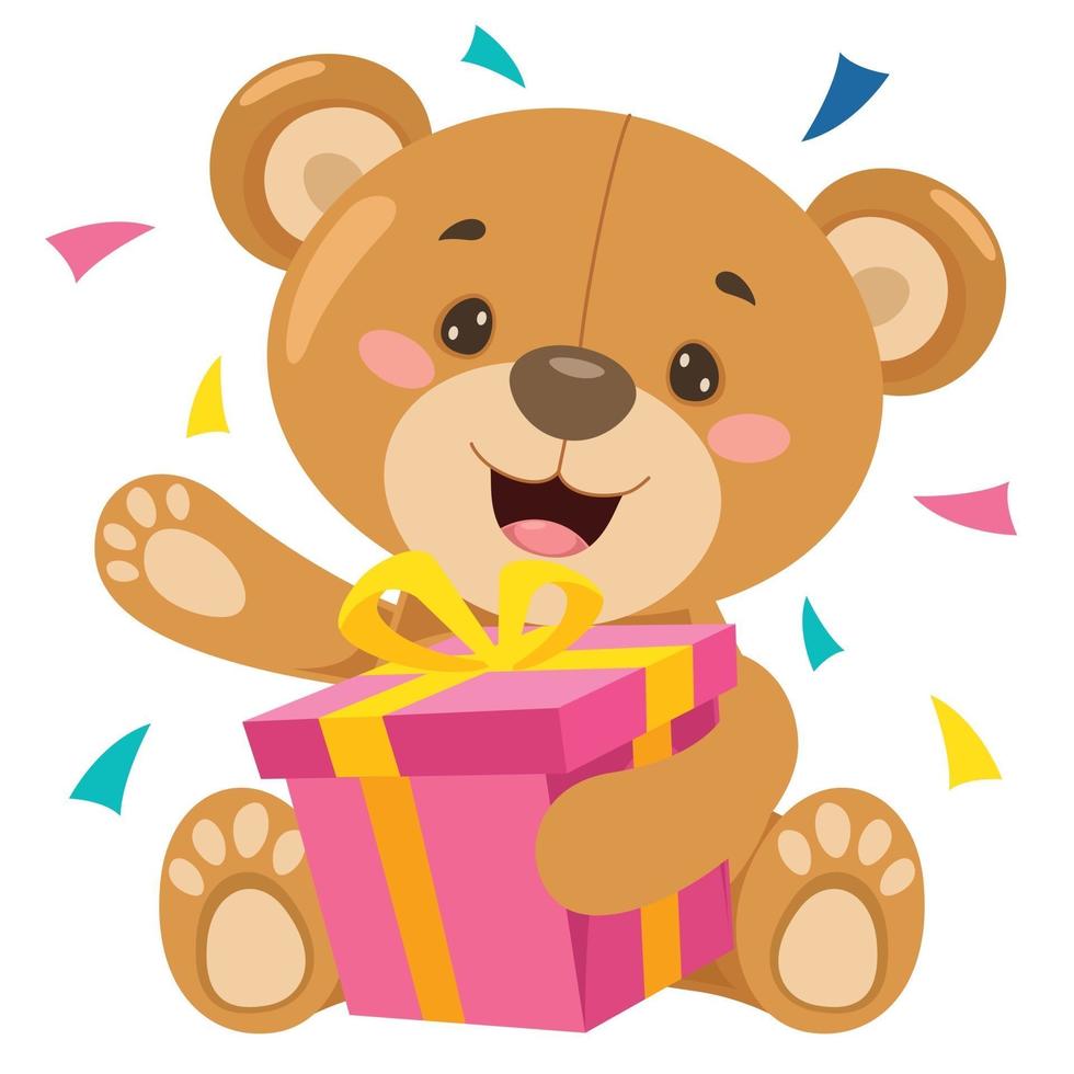 kleine grappige teddybeer cartoon vector