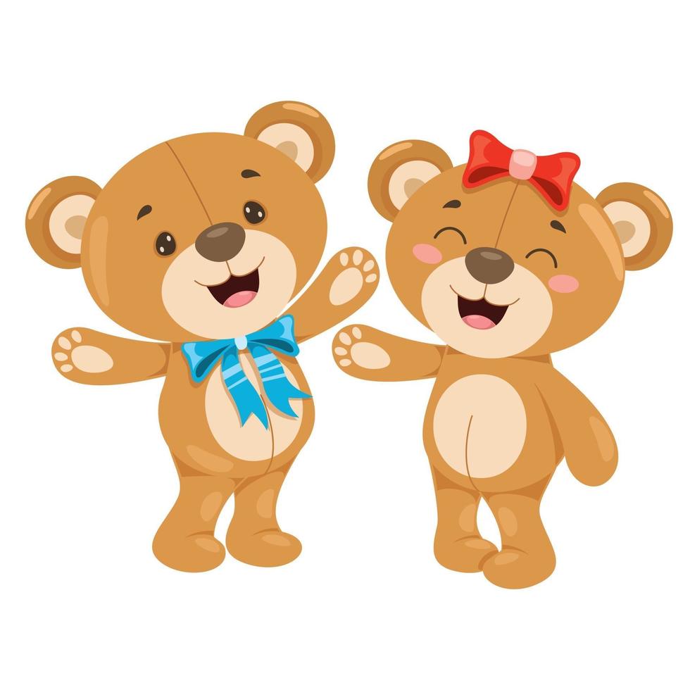 kleine grappige teddybeer cartoon vector