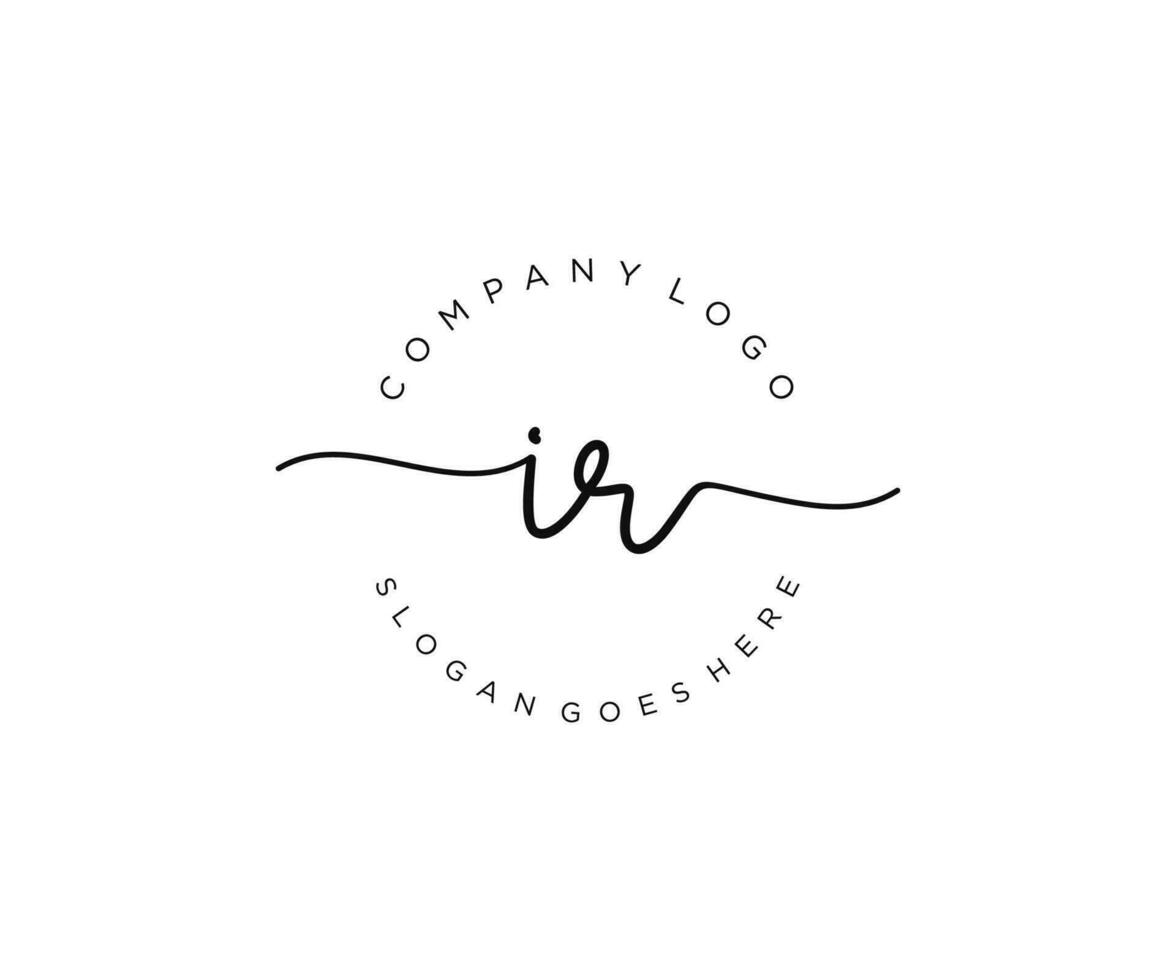 eerste ir vrouwelijk logo schoonheid monogram en elegant logo ontwerp, handschrift logo van eerste handtekening, bruiloft, mode, bloemen en botanisch met creatief sjabloon. vector