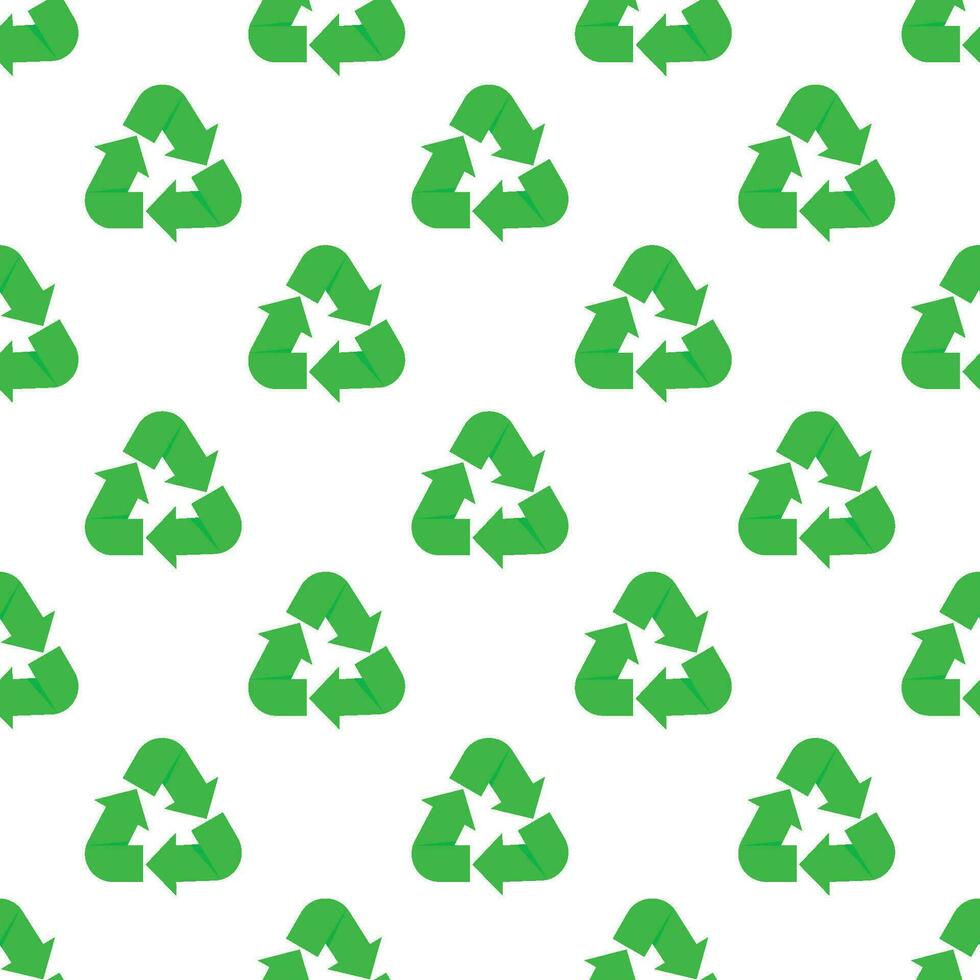 gemakkelijk herhalen recycling icoon patroon vlak naadloos patroon ontwerp vector