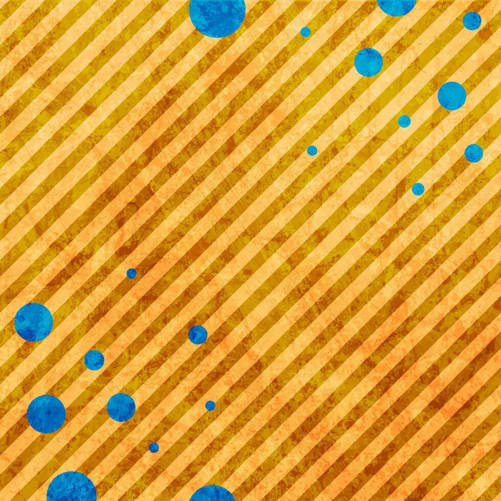 grunge oranje gestreept achtergrond met blauw cirkels vector