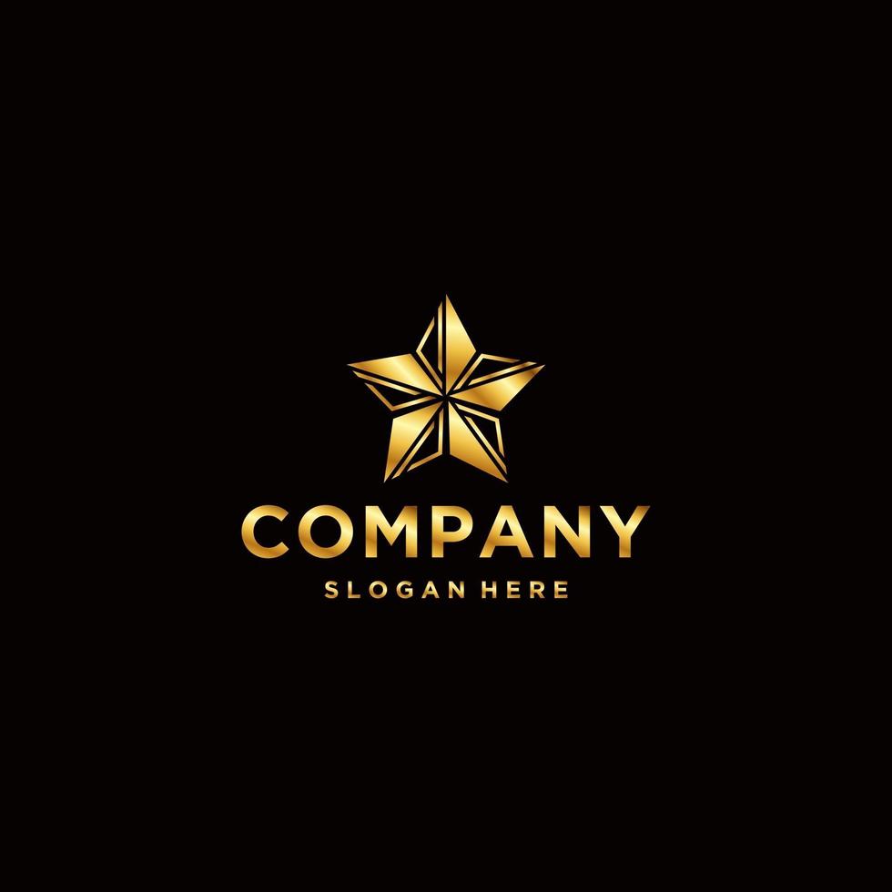 regenboog ster logo-ontwerp modern met gouden kleur vector