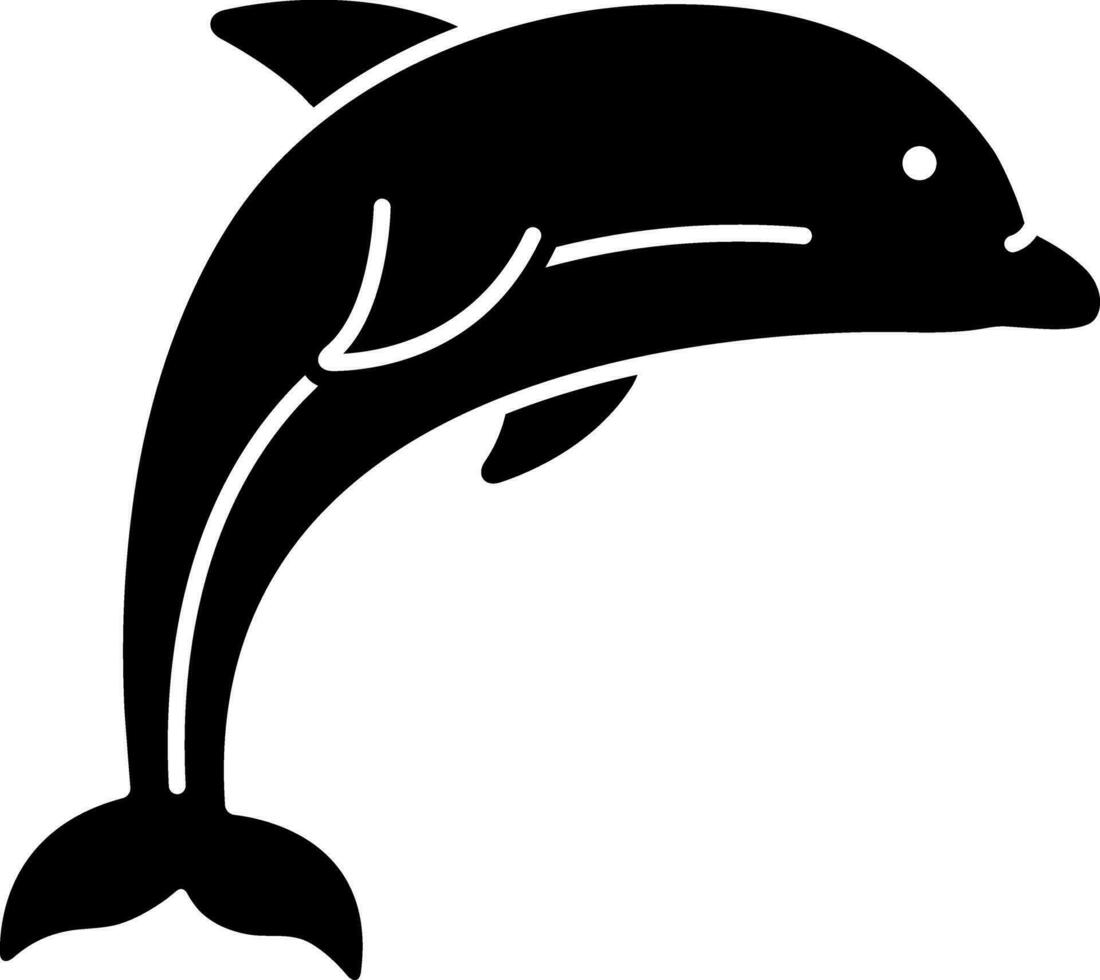 solide icoon voor dolfijn vector