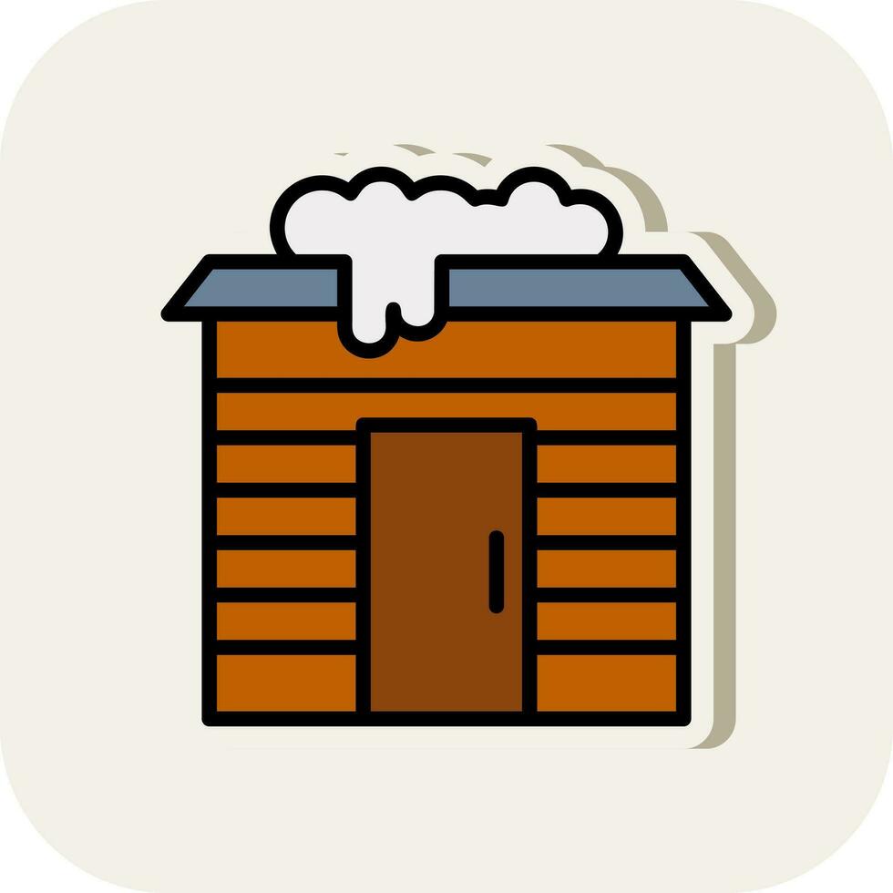 besneeuwd cabine vector icoon ontwerp