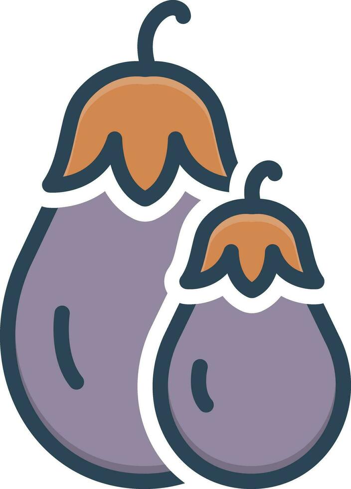 kleur icoon voor aubergine vector