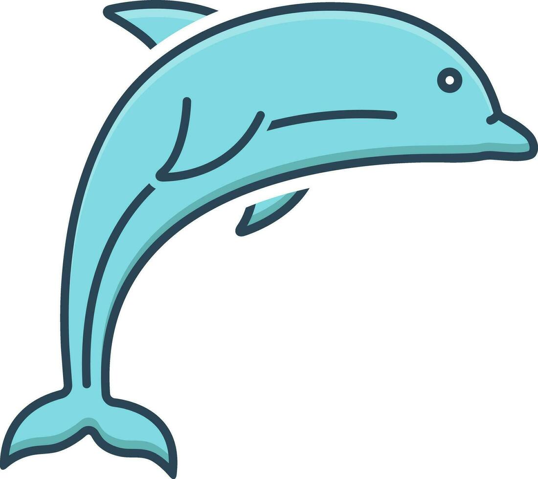 kleur icoon voor dolfijn vector