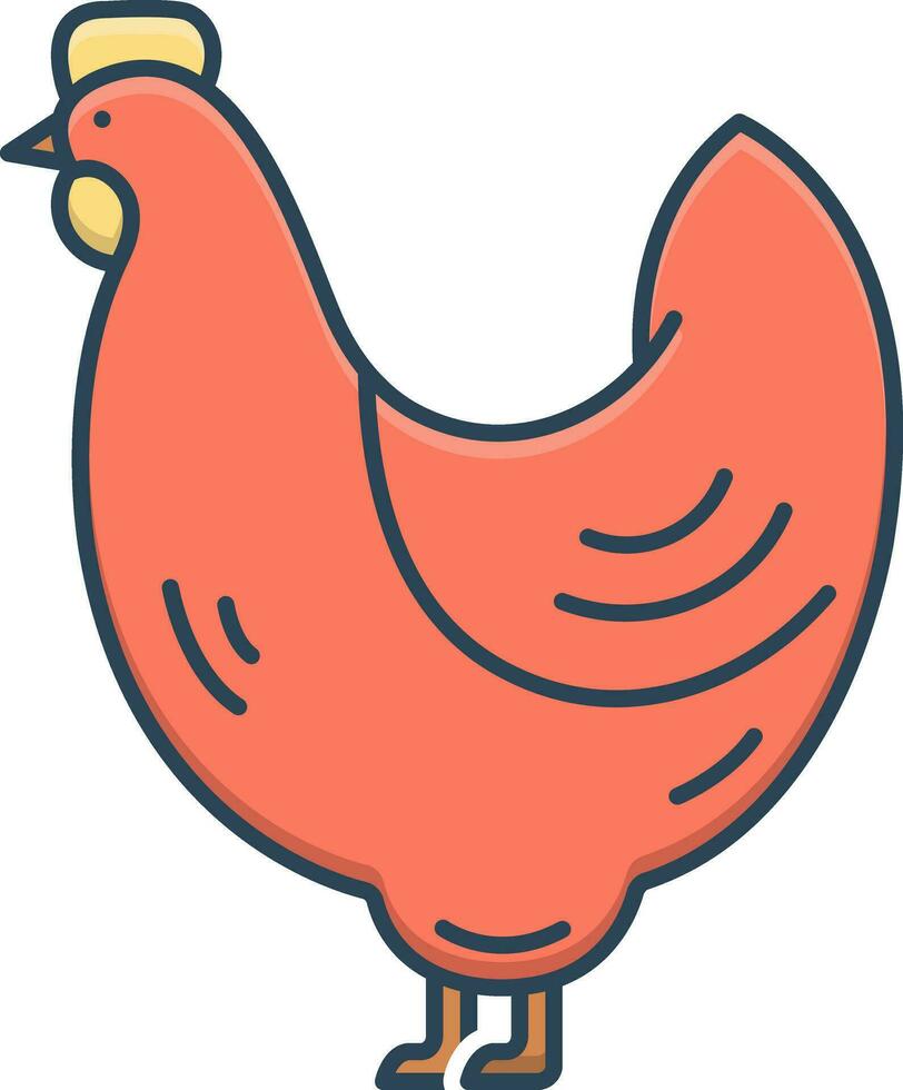 kleur icoon voor kip vector