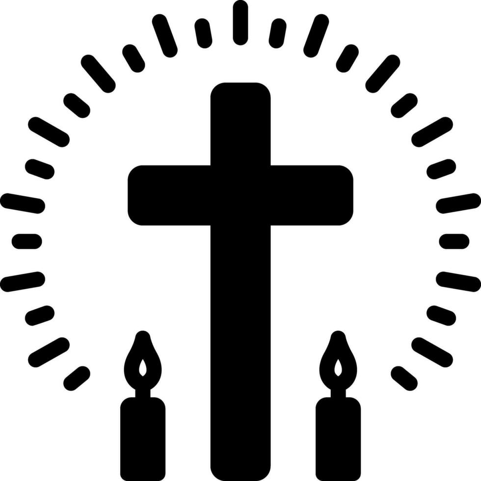 solide icoon voor christen vector