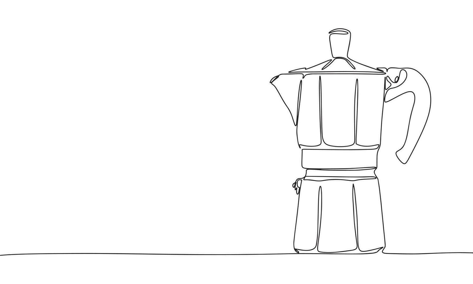 geiser koffie pot een lijn doorlopend vector illustratie. lijn kunst concept koffie spandoek. schets, silhouet vector illustratie.