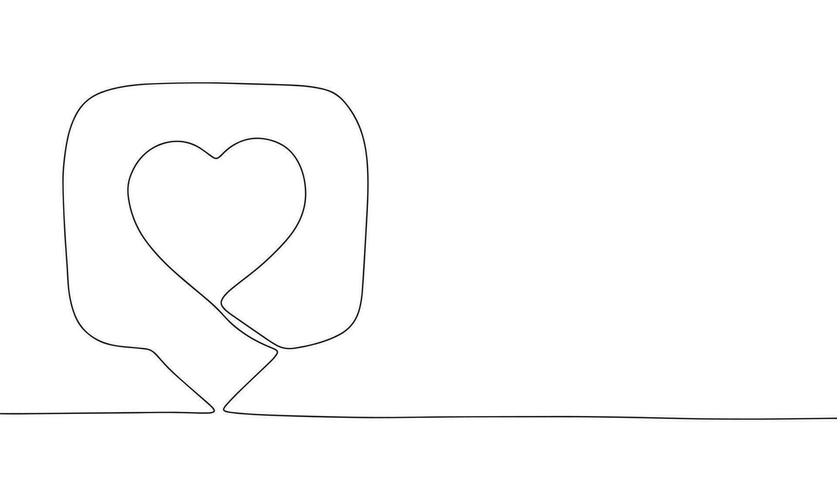 een lijn doorlopend hart Leuk vinden symbool. lijn kunst Leuk vinden teken banier concept. hand- getrokken, schets vector illustratie.