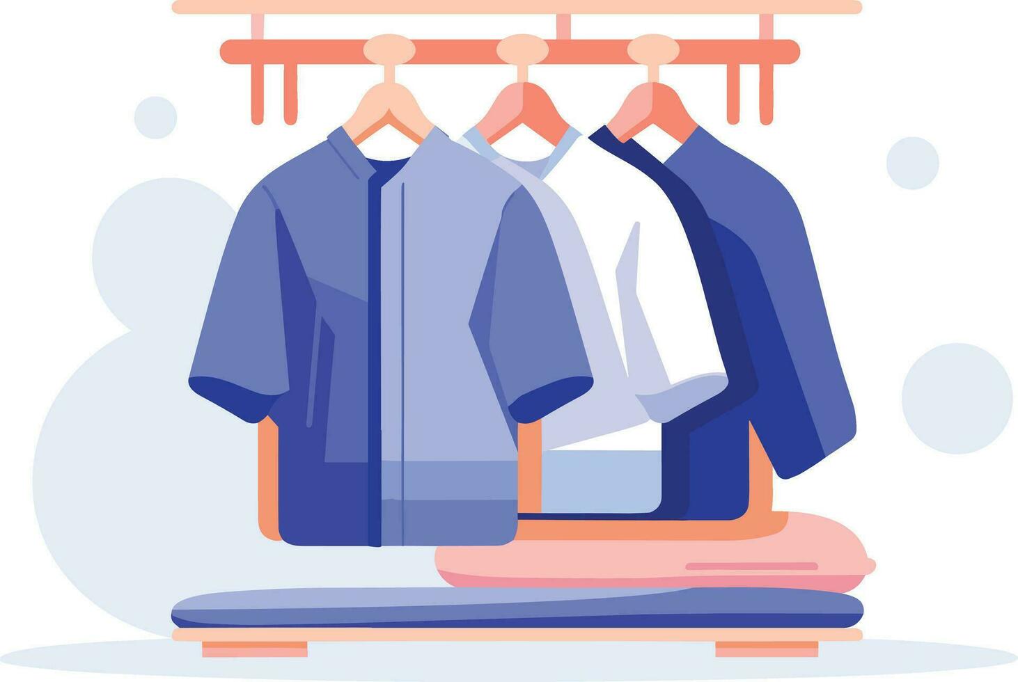 hand- getrokken kleding winkels en winkels in boodschappen doen winkelcentra in vlak stijl vector