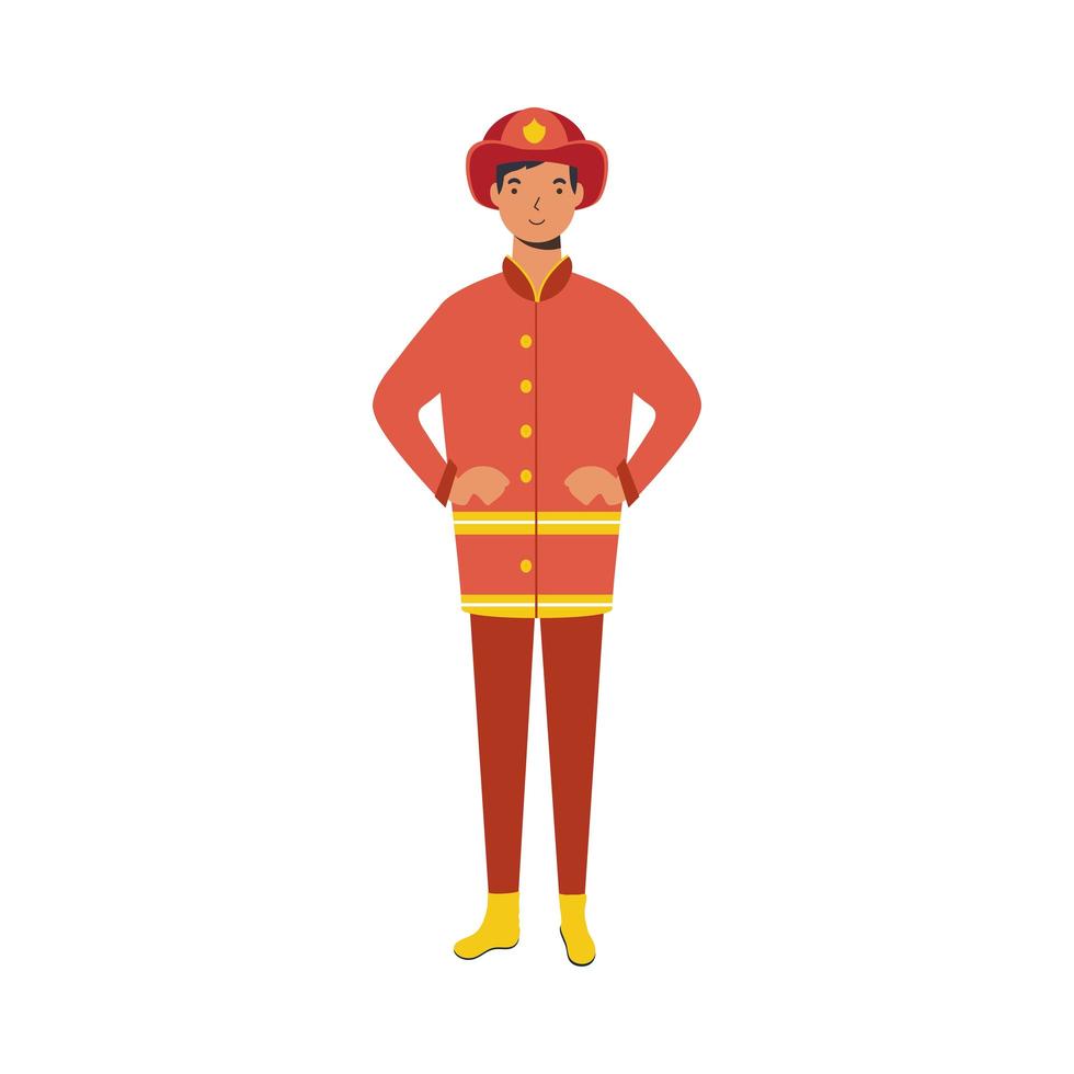 brandweerman man werknemer vector ontwerp