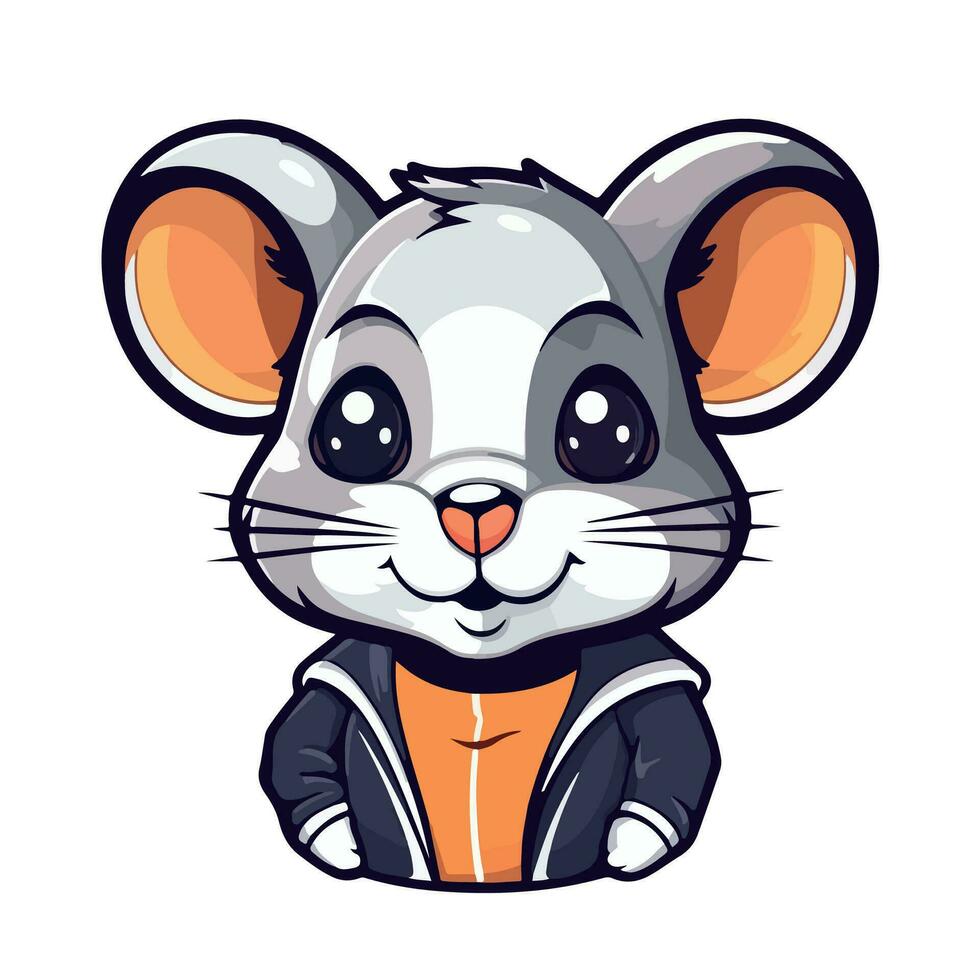 schattig muis sport- mascotte logo icoon vector illustratie met geïsoleerd achtergrond
