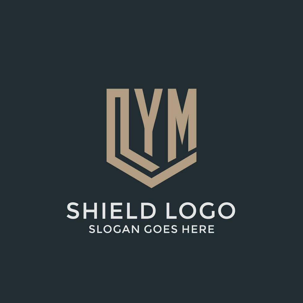 eerste ym logo schild bewaker vormen logo idee vector