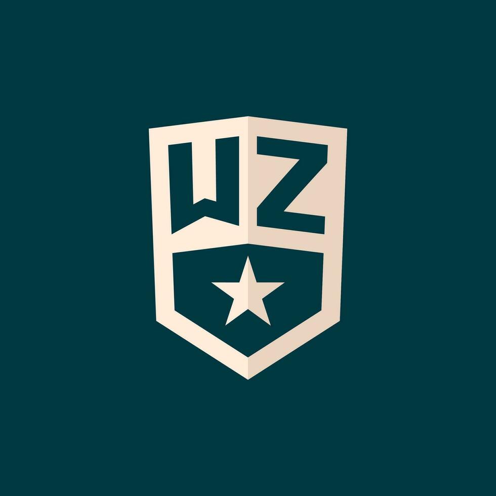 eerste wz logo ster schild symbool met gemakkelijk ontwerp vector