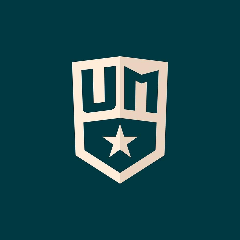 eerste um logo ster schild symbool met gemakkelijk ontwerp vector