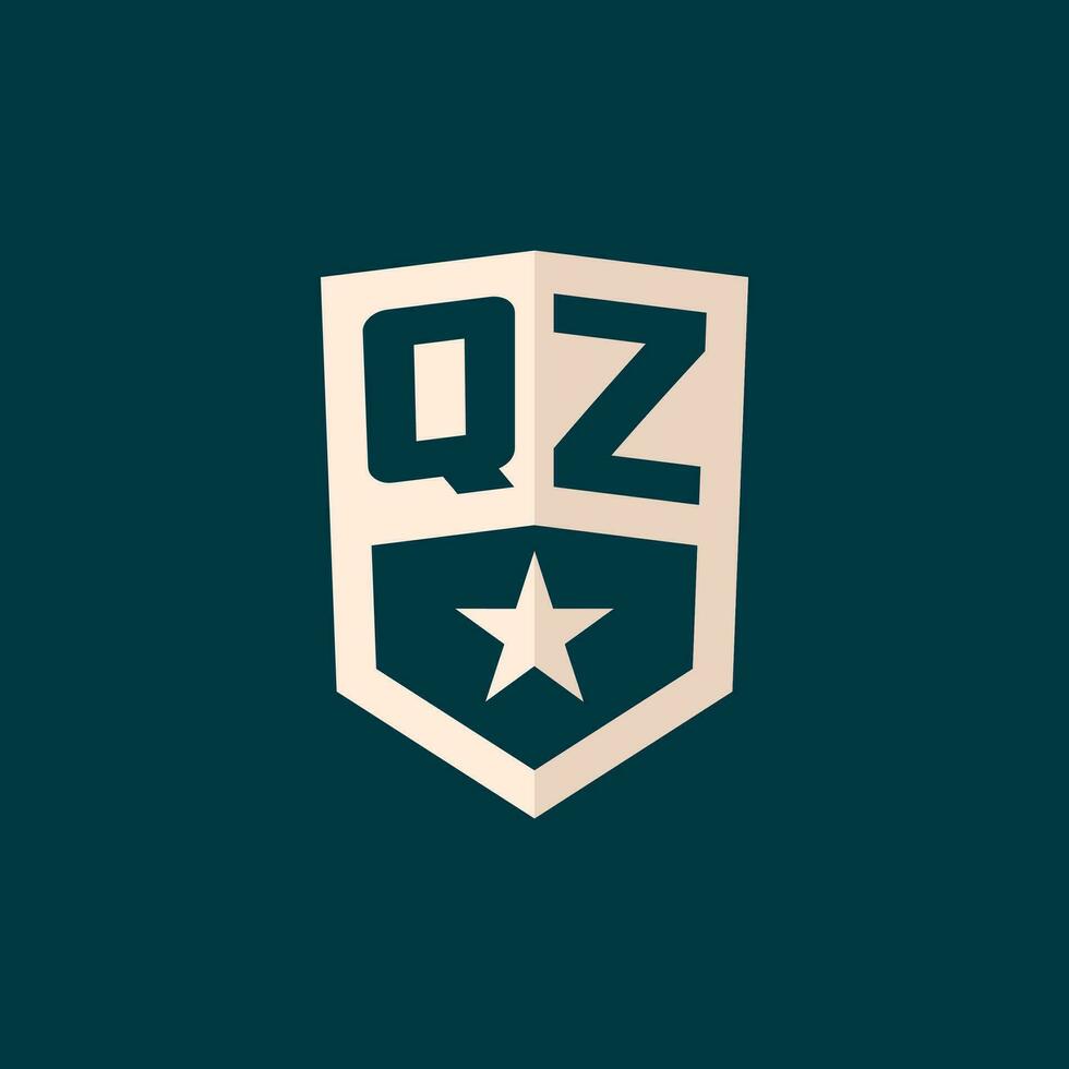 eerste qz logo ster schild symbool met gemakkelijk ontwerp vector