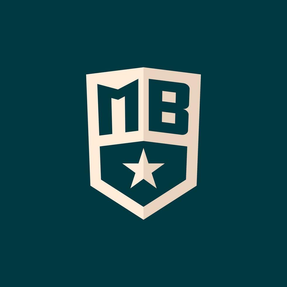 eerste mb logo ster schild symbool met gemakkelijk ontwerp vector