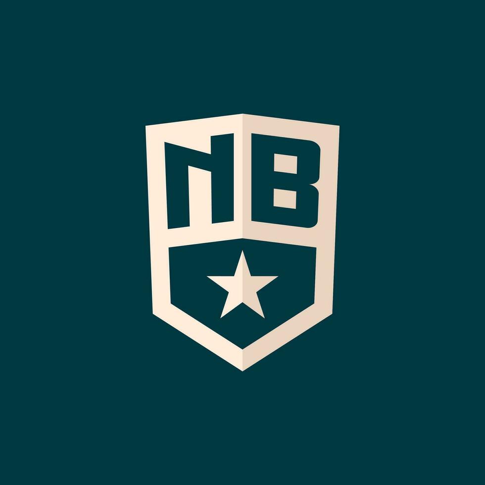 eerste nb logo ster schild symbool met gemakkelijk ontwerp vector