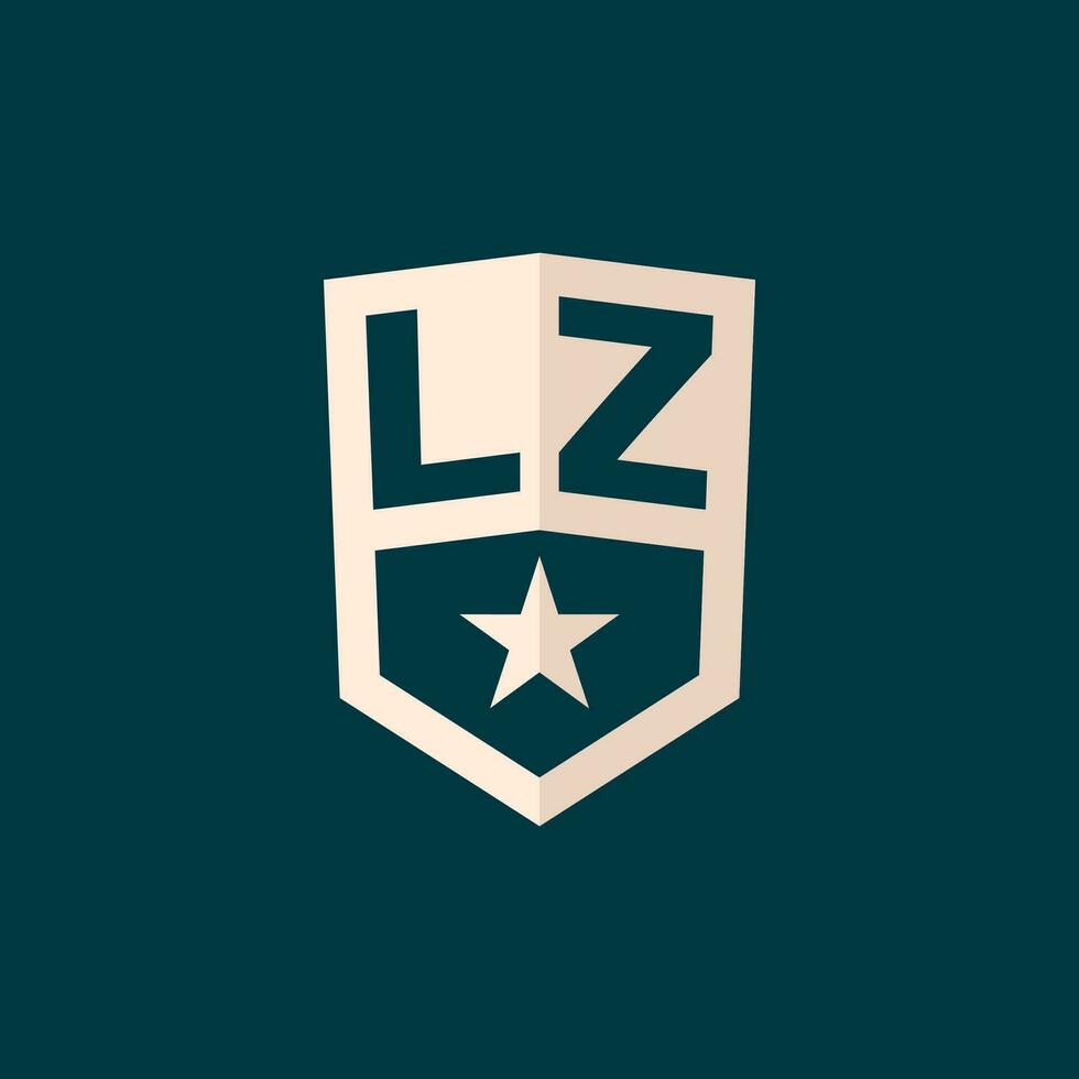 eerste lz logo ster schild symbool met gemakkelijk ontwerp vector