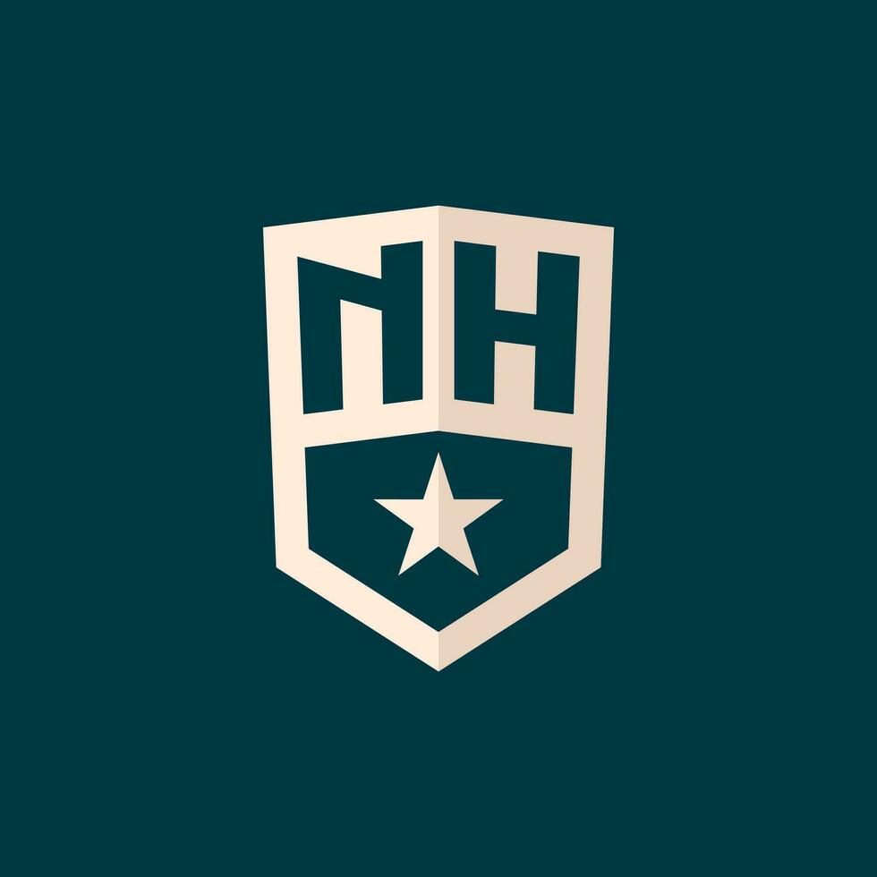 eerste nh logo ster schild symbool met gemakkelijk ontwerp vector