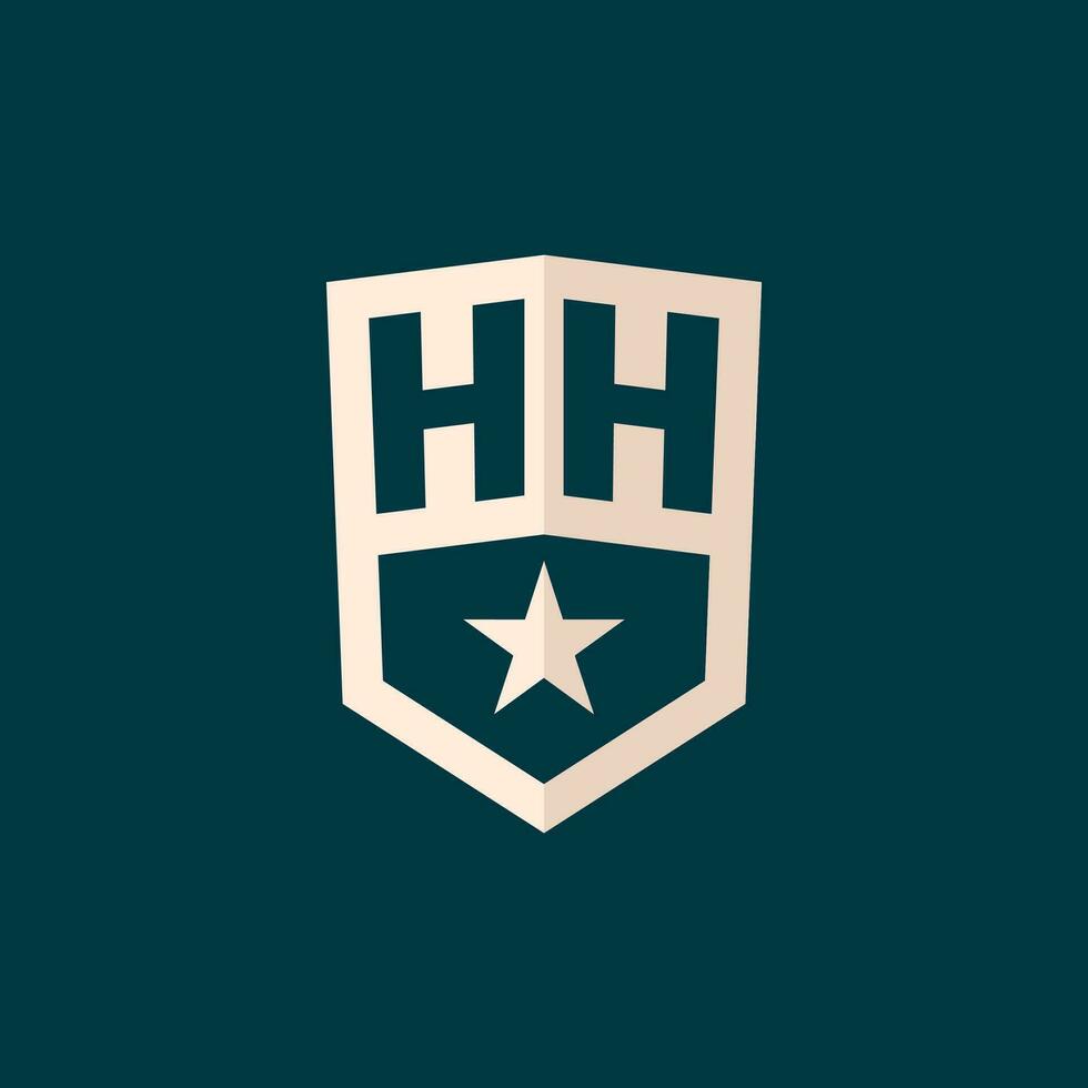 eerste hh logo ster schild symbool met gemakkelijk ontwerp vector